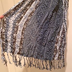 Blue Patterned Scarf